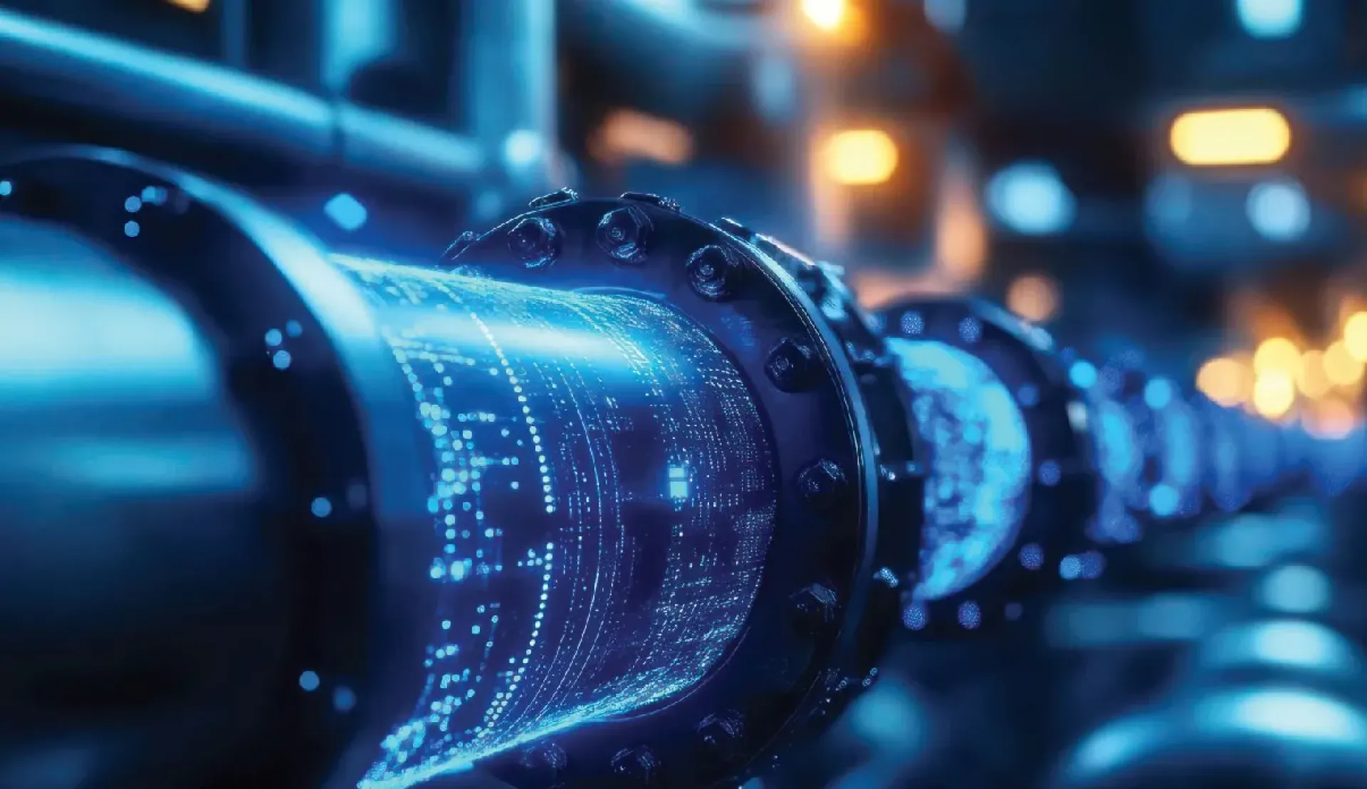 Representación de infraestructura industrial y datos digitales